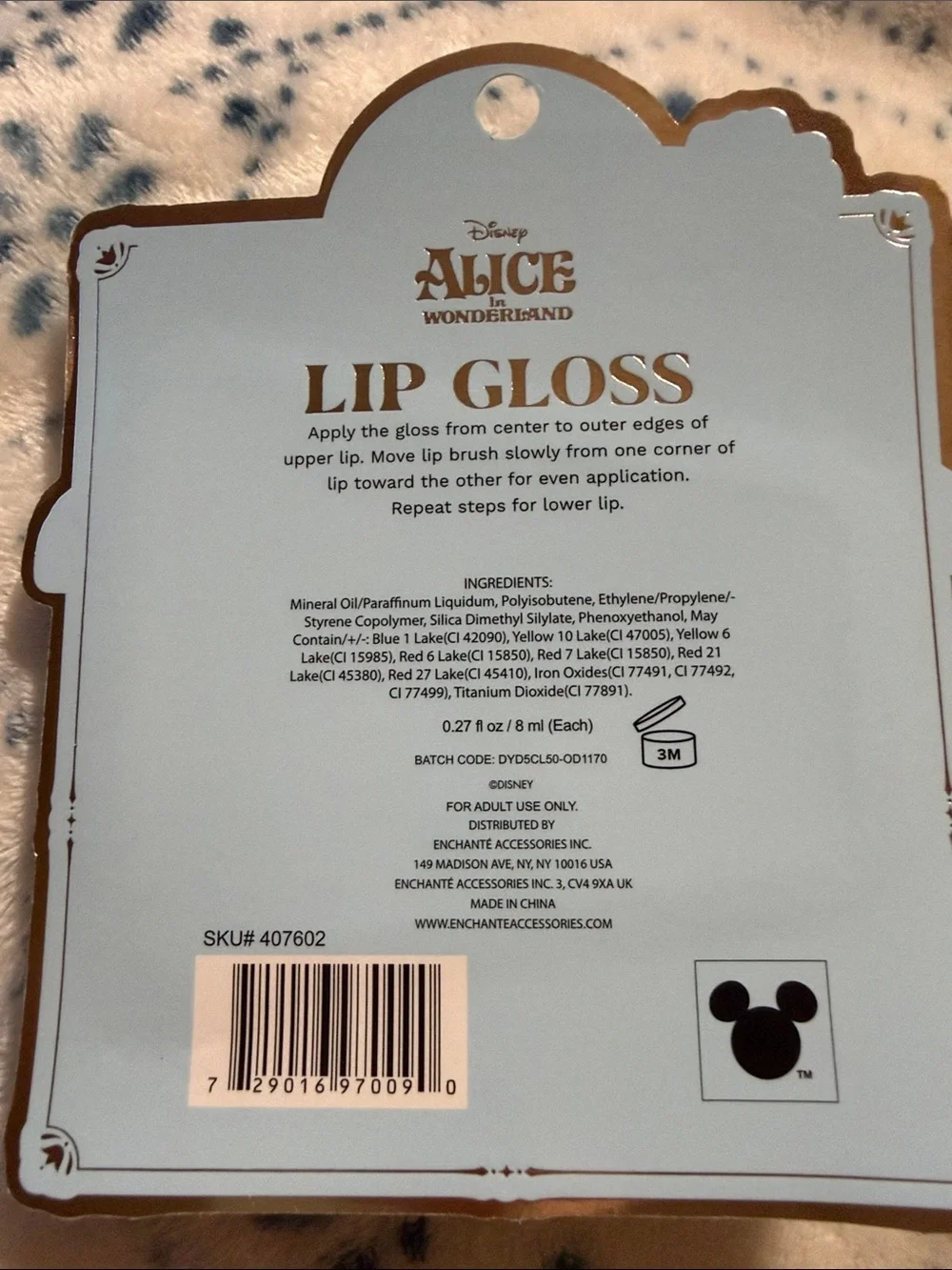 Disney Alice in Wonderland Lip Gloss & Balm Set - Light Blue, Pink, Purple